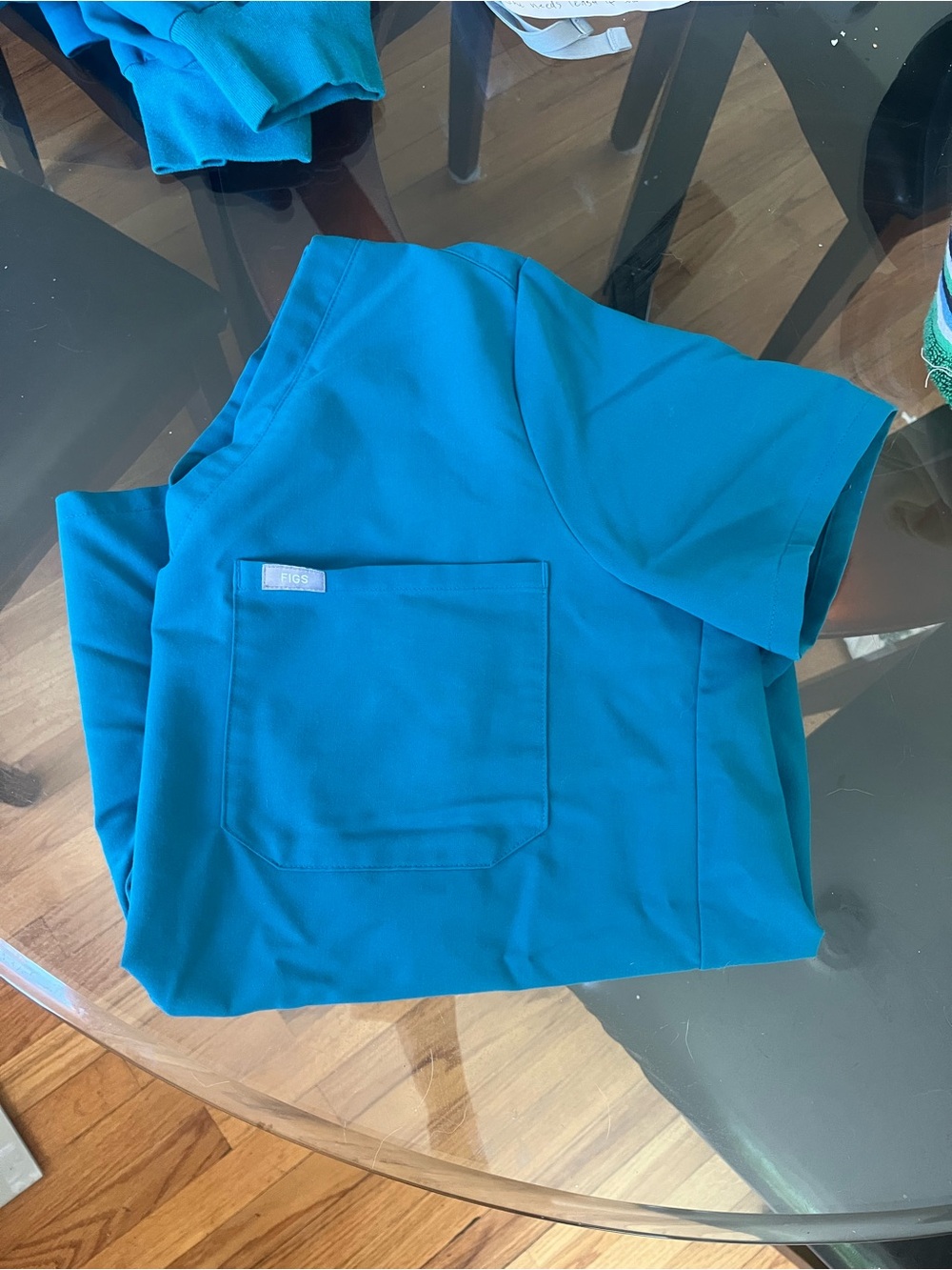 Figs Teal Blue Medical Scrub Top